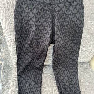 Adidas Black Leggings with Geometric Pattern